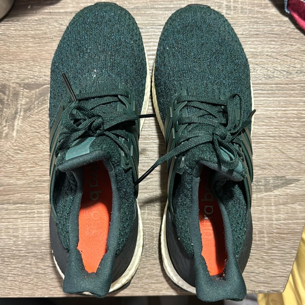 Adidas women 7.5 green ultra boosts